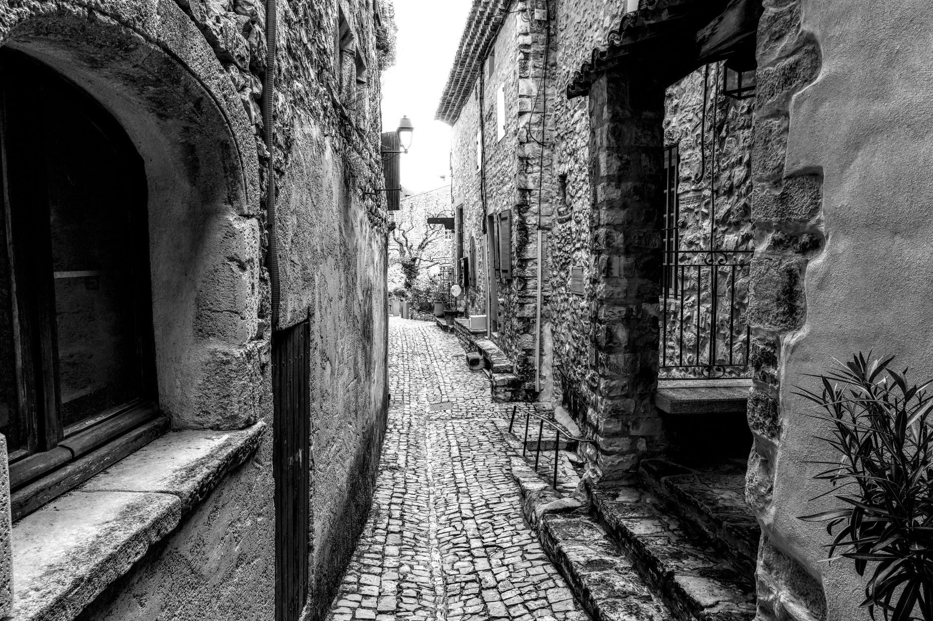 Cobblestone alley in Provence